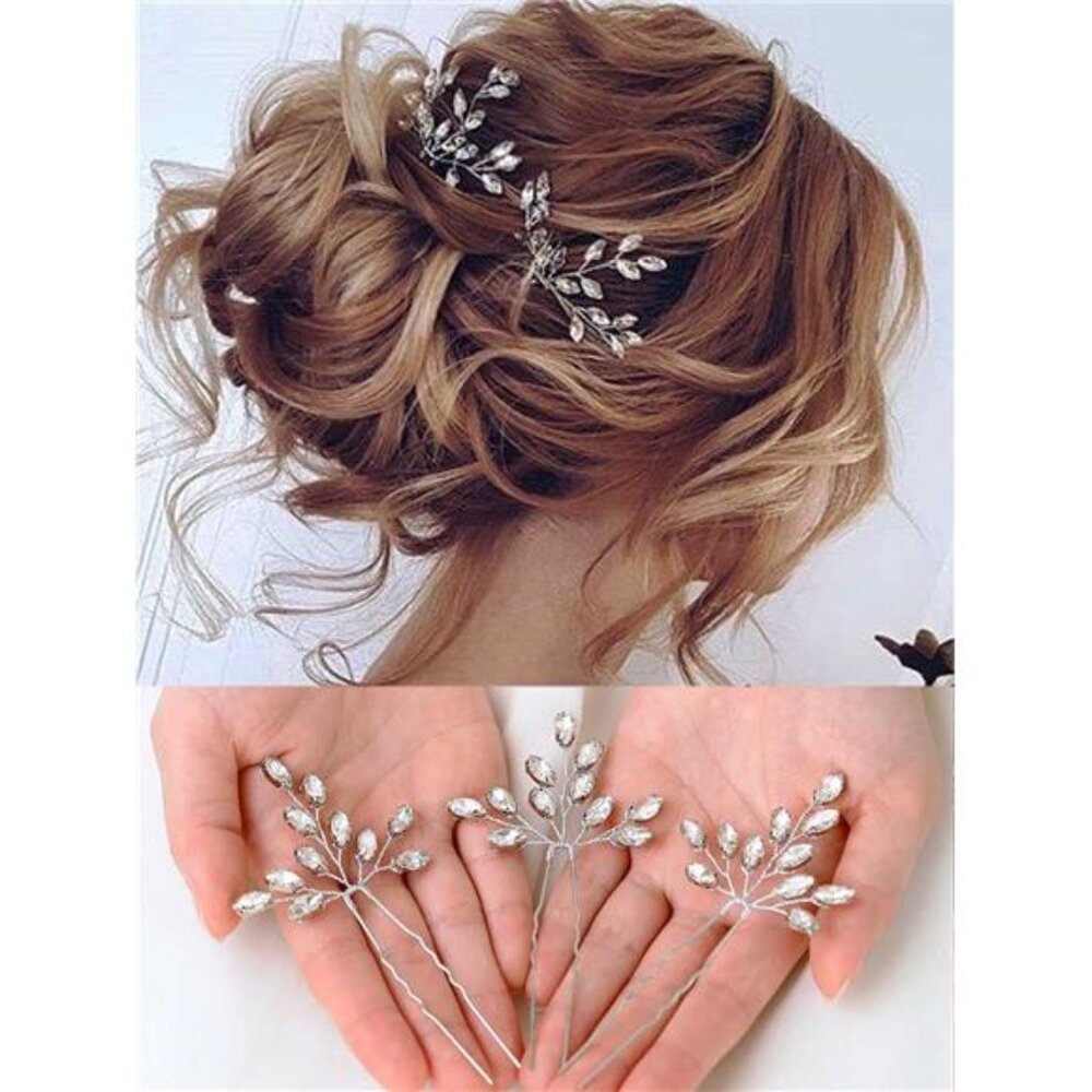 Crystal Bride Wedding Hair Pins Rhinstones Bridal Hair Accessories Head Piece